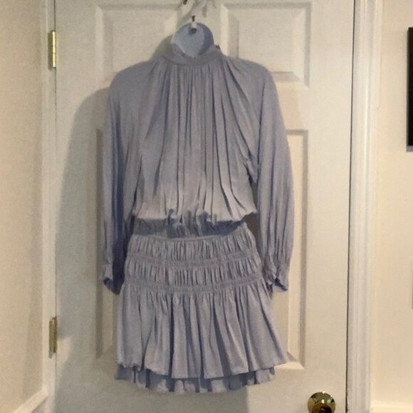 NWOT Light Blue Ruffled Mini Dress - Picture 6 of 7